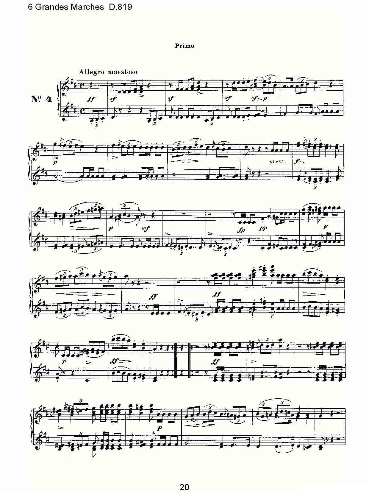 6 Grandes Marches D.819（6 贵族进行曲 D.819）钢琴曲谱（图20）
