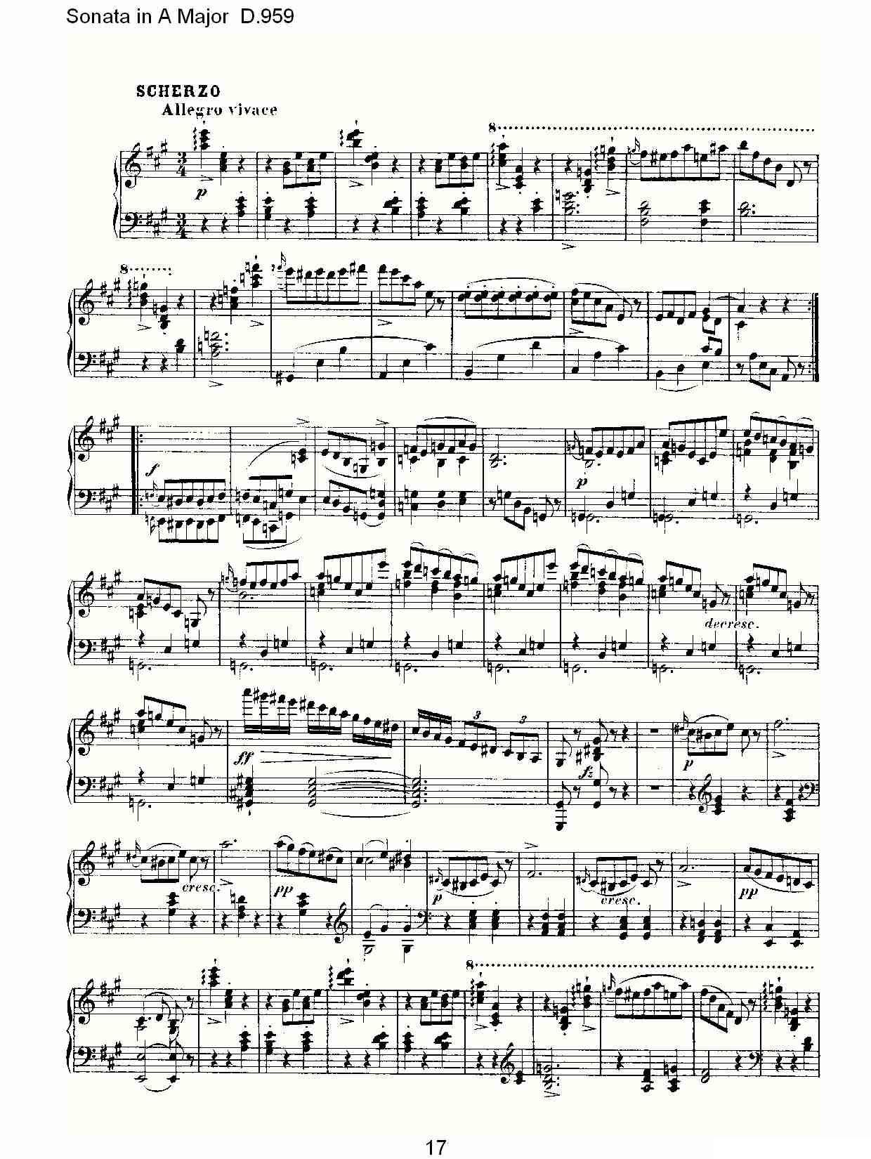 Sonata in A Major D.959（A大调奏鸣曲 D.959）钢琴曲谱（图17）