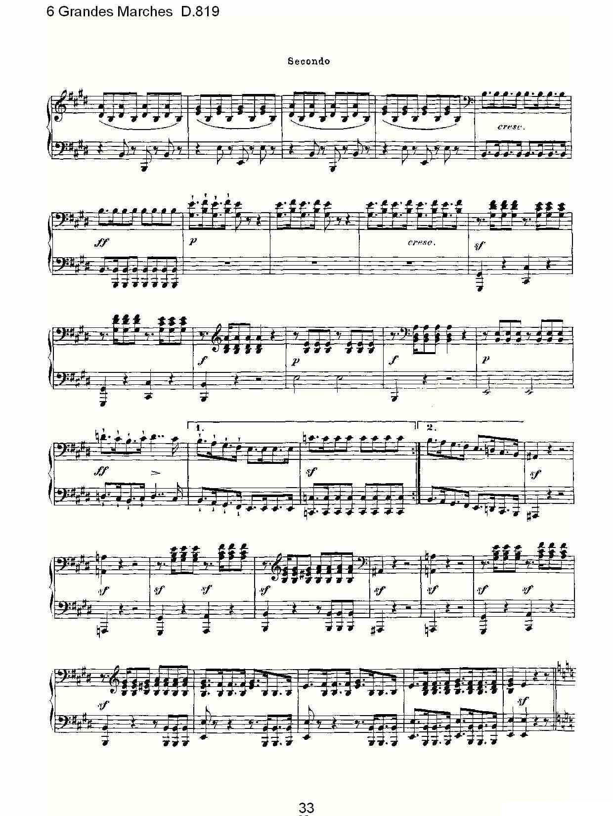 6 Grandes Marches D.819（6 贵族进行曲 D.819）钢琴曲谱（图33）