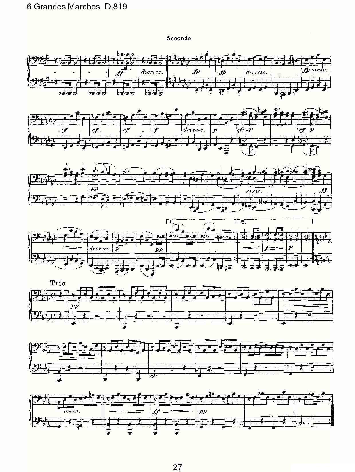 6 Grandes Marches D.819（6 贵族进行曲 D.819）钢琴曲谱（图27）