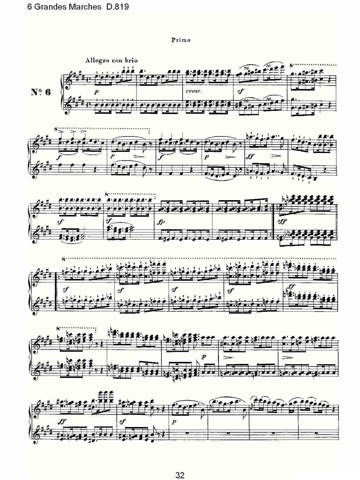 6 Grandes Marches D.819（6 贵族进行曲 D.819）钢琴曲谱（图32）