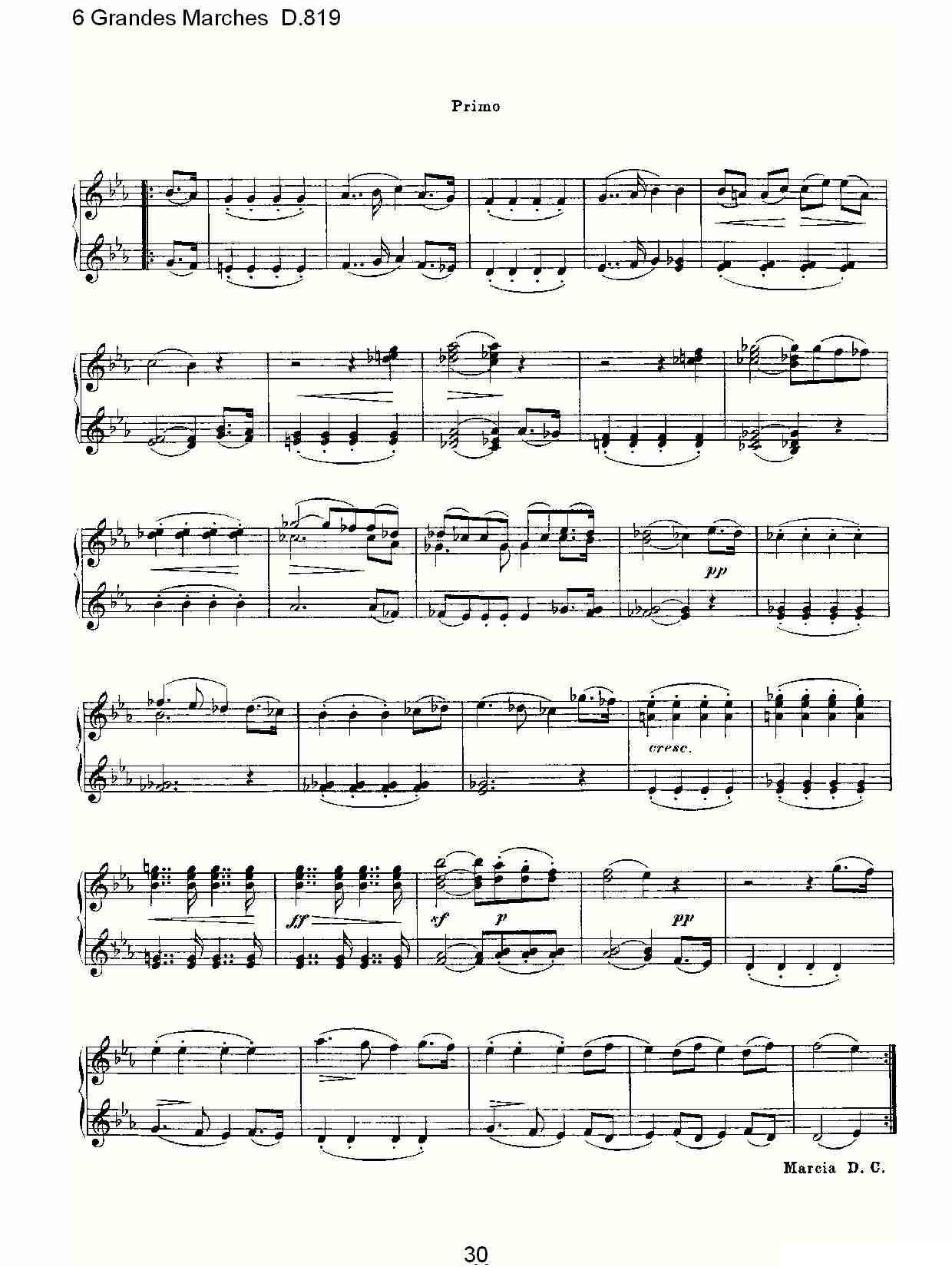 6 Grandes Marches D.819（6 贵族进行曲 D.819）钢琴曲谱（图30）
