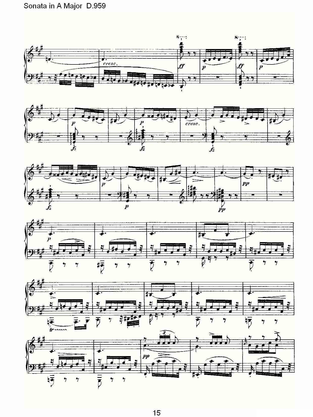Sonata in A Major D.959（A大调奏鸣曲 D.959）钢琴曲谱（图15）