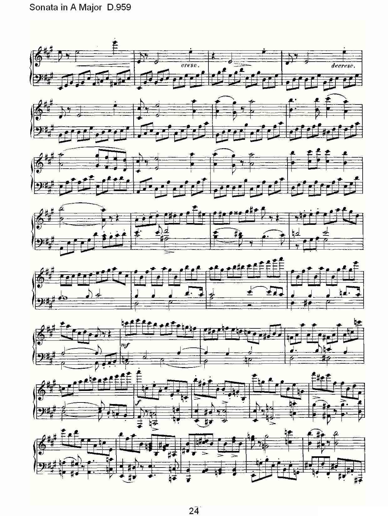 Sonata in A Major D.959（A大调奏鸣曲 D.959）钢琴曲谱（图24）