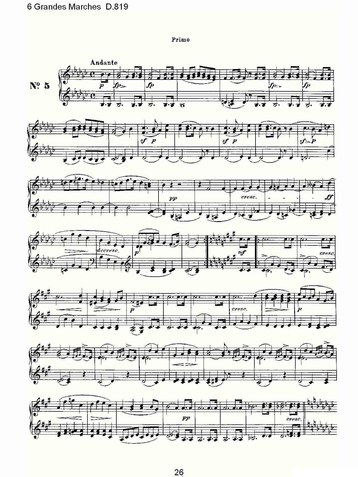 6 Grandes Marches D.819（6 贵族进行曲 D.819）钢琴曲谱（图26）