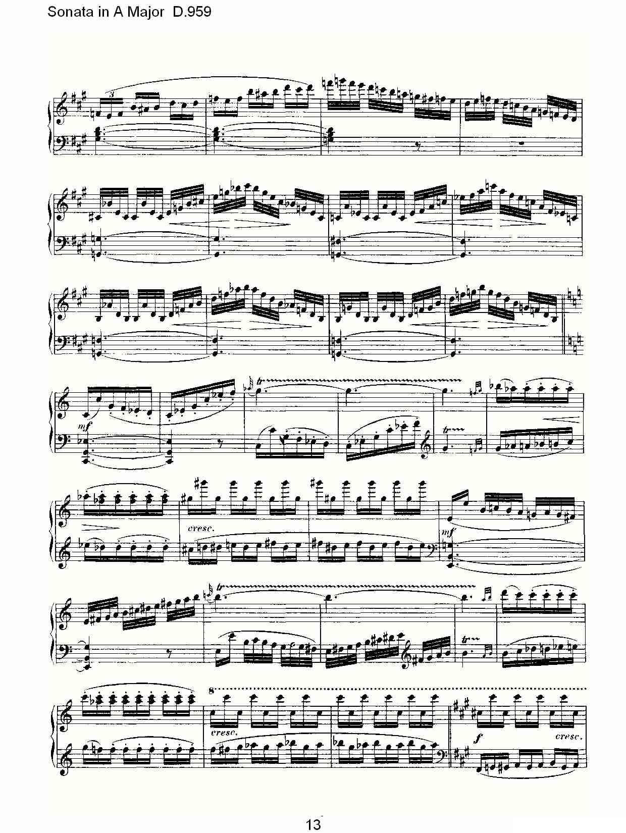 Sonata in A Major D.959（A大调奏鸣曲 D.959）钢琴曲谱（图13）