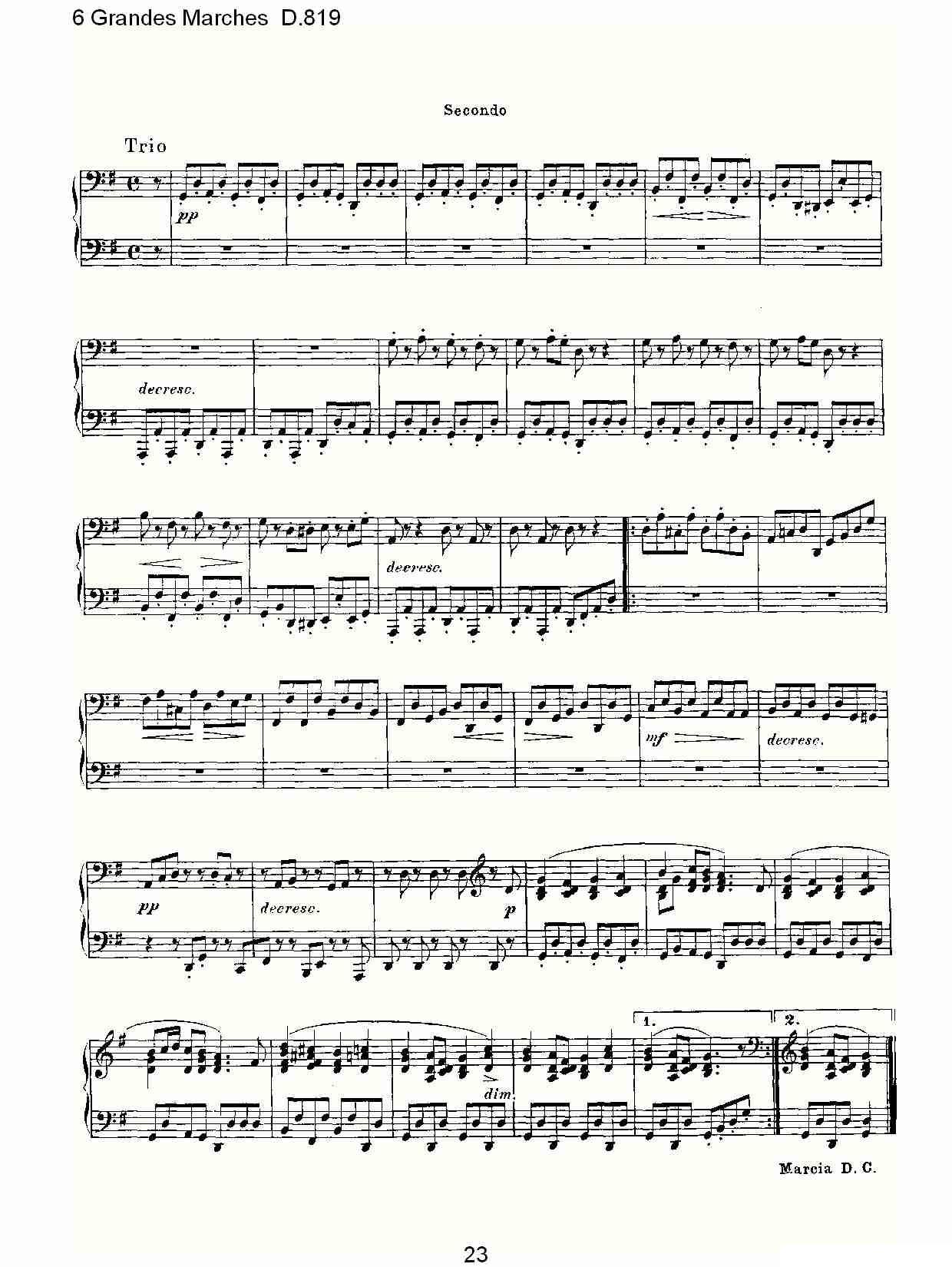 6 Grandes Marches D.819（6 贵族进行曲 D.819）钢琴曲谱（图23）