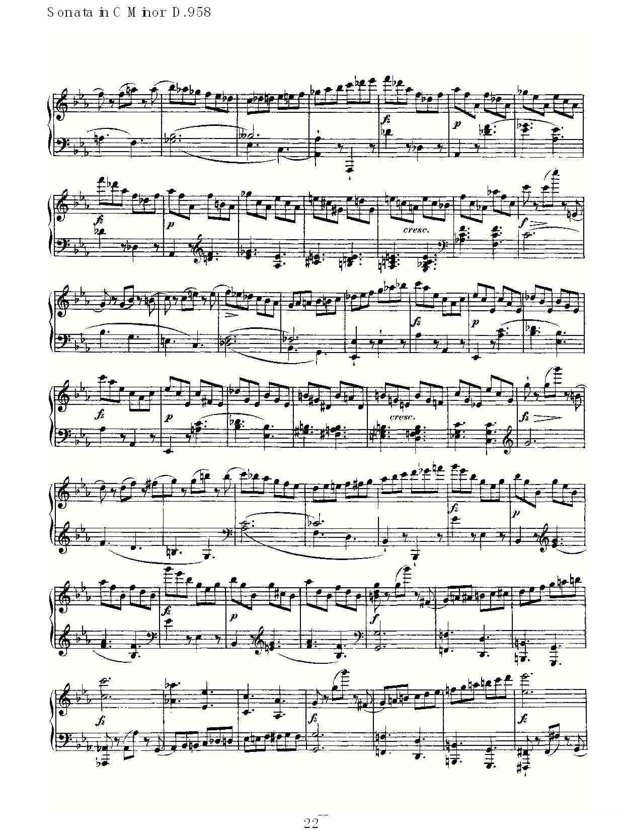 Sonata in C Minor D.958（C小调奏鸣曲 D.958）钢琴曲谱（图22）