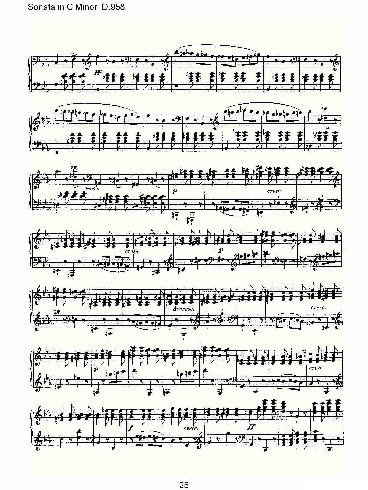 Sonata in C Minor D.958（C小调奏鸣曲 D.958）钢琴曲谱（图25）