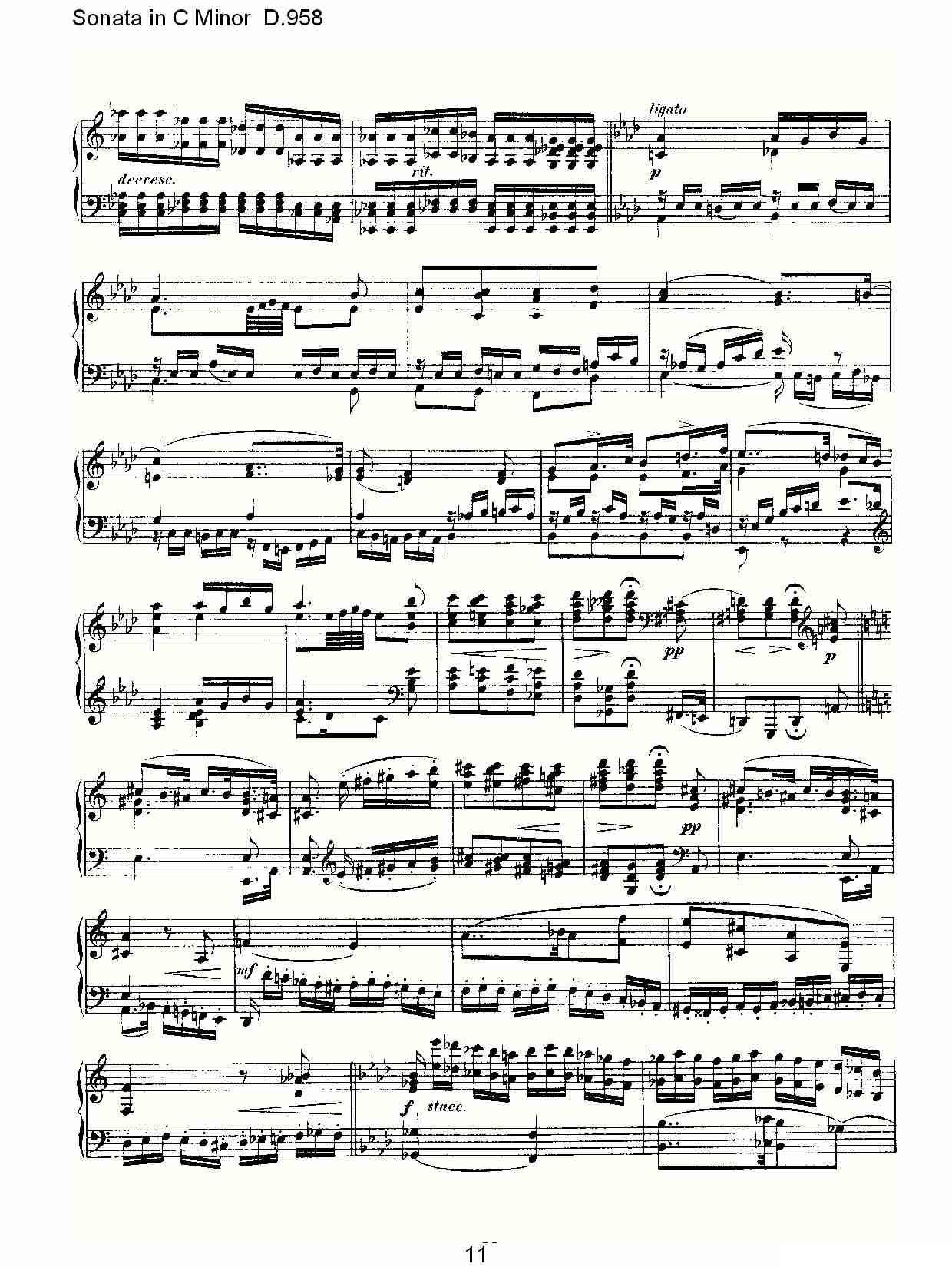 Sonata in C Minor D.958（C小调奏鸣曲 D.958）钢琴曲谱（图11）