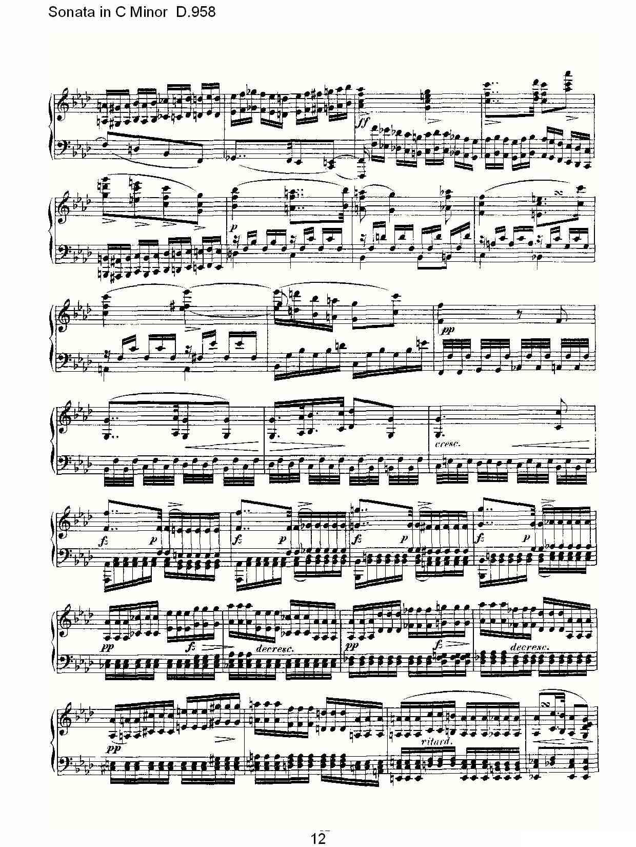Sonata in C Minor D.958（C小调奏鸣曲 D.958）钢琴曲谱（图12）