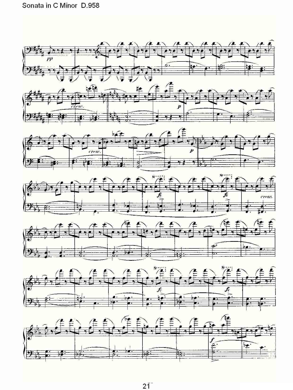 Sonata in C Minor D.958（C小调奏鸣曲 D.958）钢琴曲谱（图21）