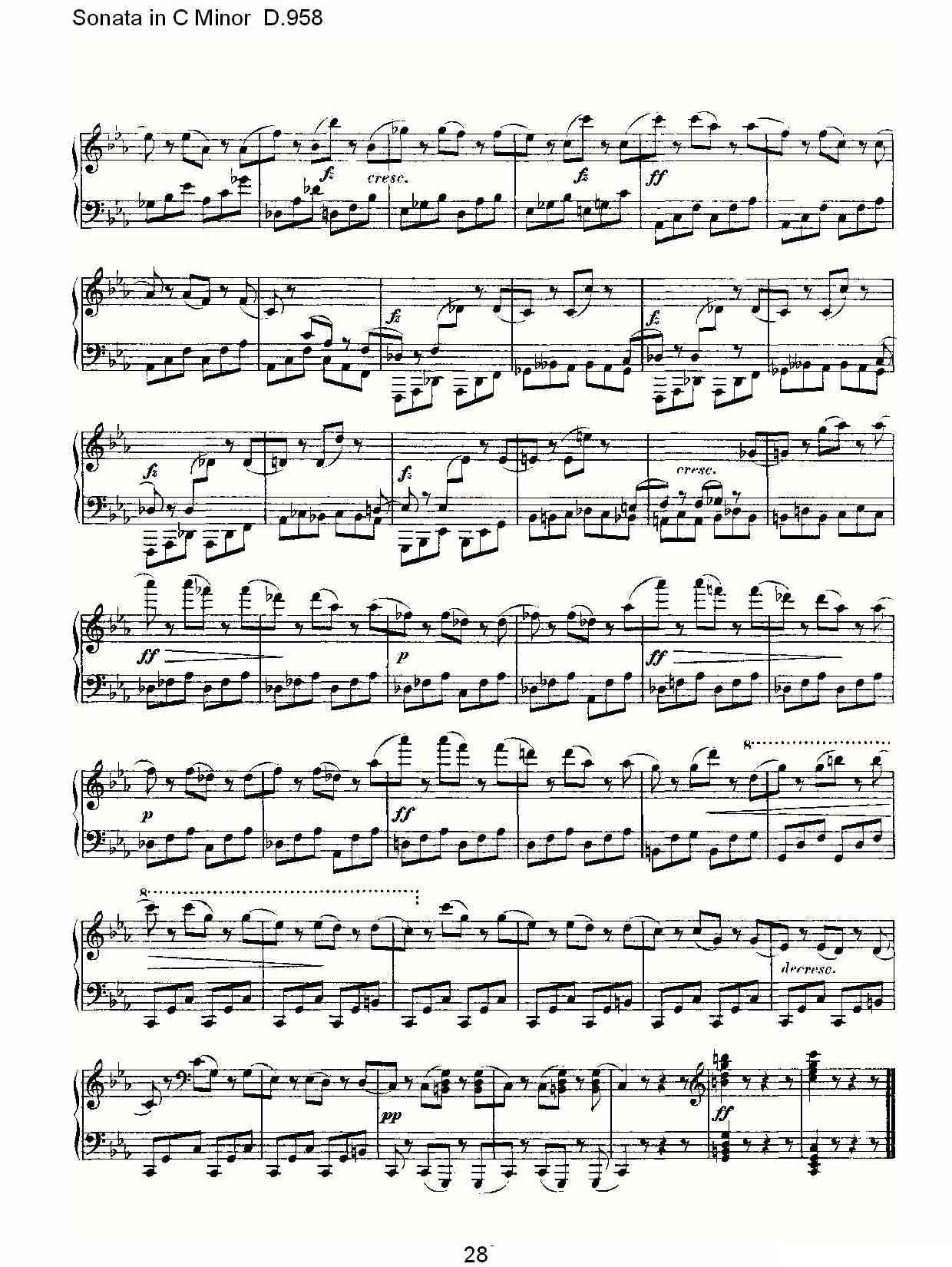 Sonata in C Minor D.958（C小调奏鸣曲 D.958）钢琴曲谱（图28）