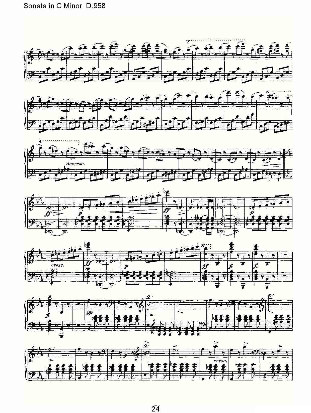 Sonata in C Minor D.958（C小调奏鸣曲 D.958）钢琴曲谱（图24）