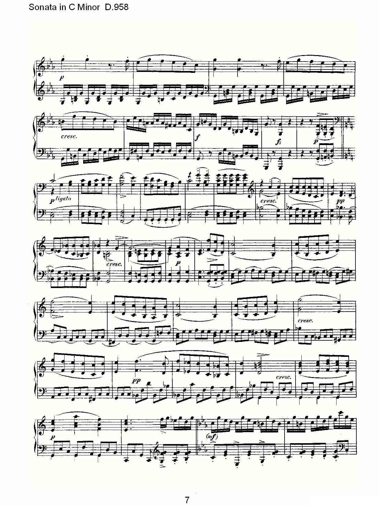 Sonata in C Minor D.958（C小调奏鸣曲 D.958）钢琴曲谱（图7）
