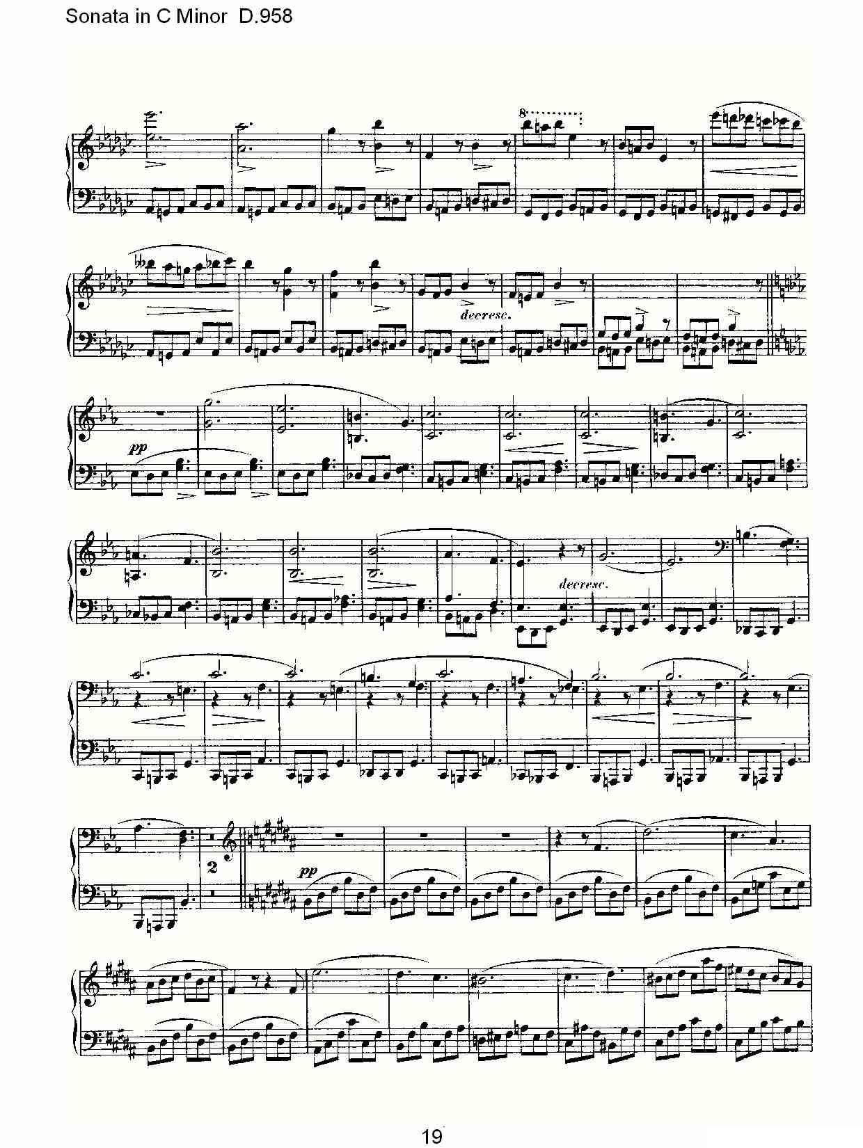 Sonata in C Minor D.958（C小调奏鸣曲 D.958）钢琴曲谱（图19）