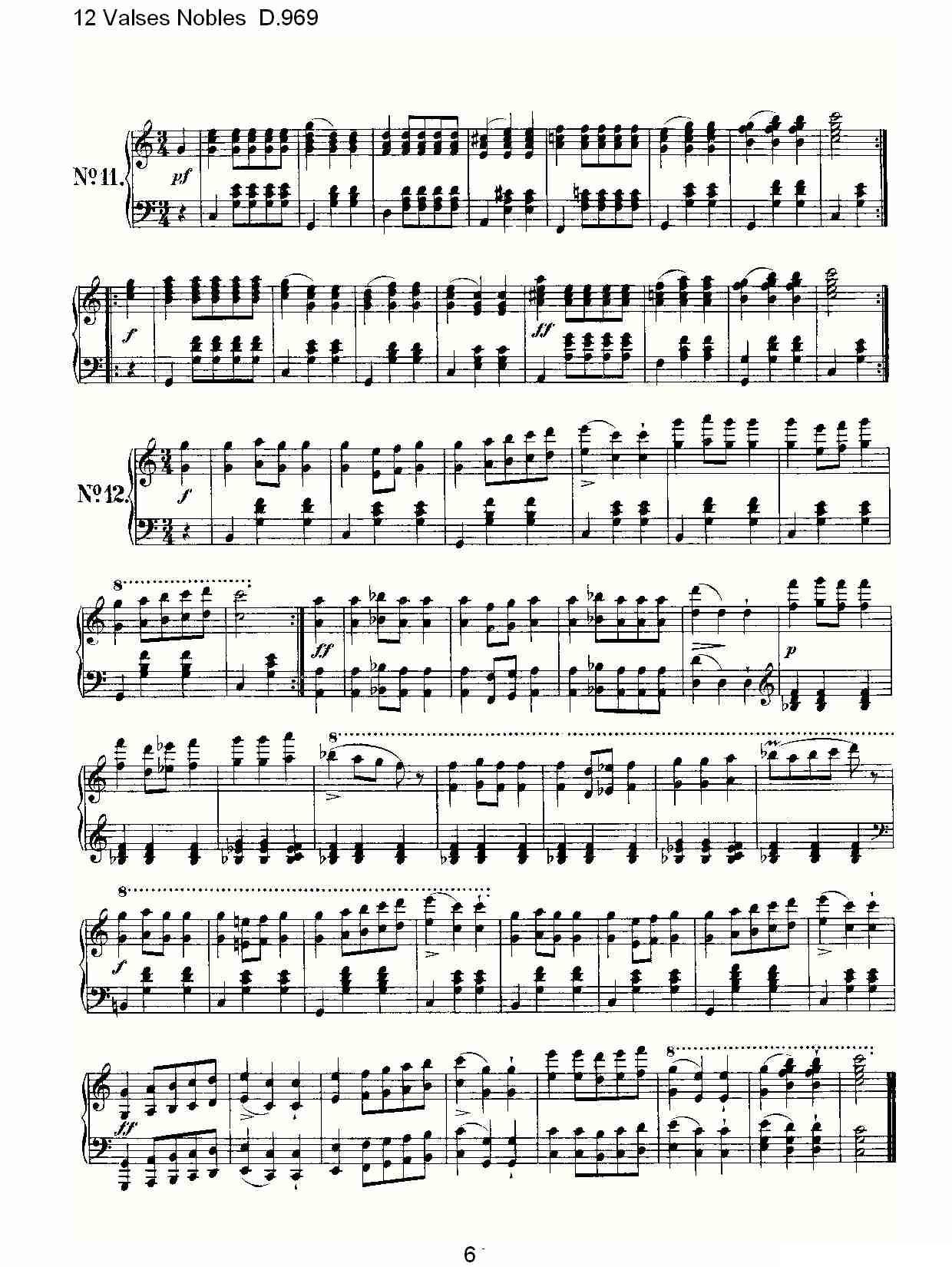 12 Valses Nobles D.969（12 贵族圆舞曲 D.969）钢琴曲谱（图6）