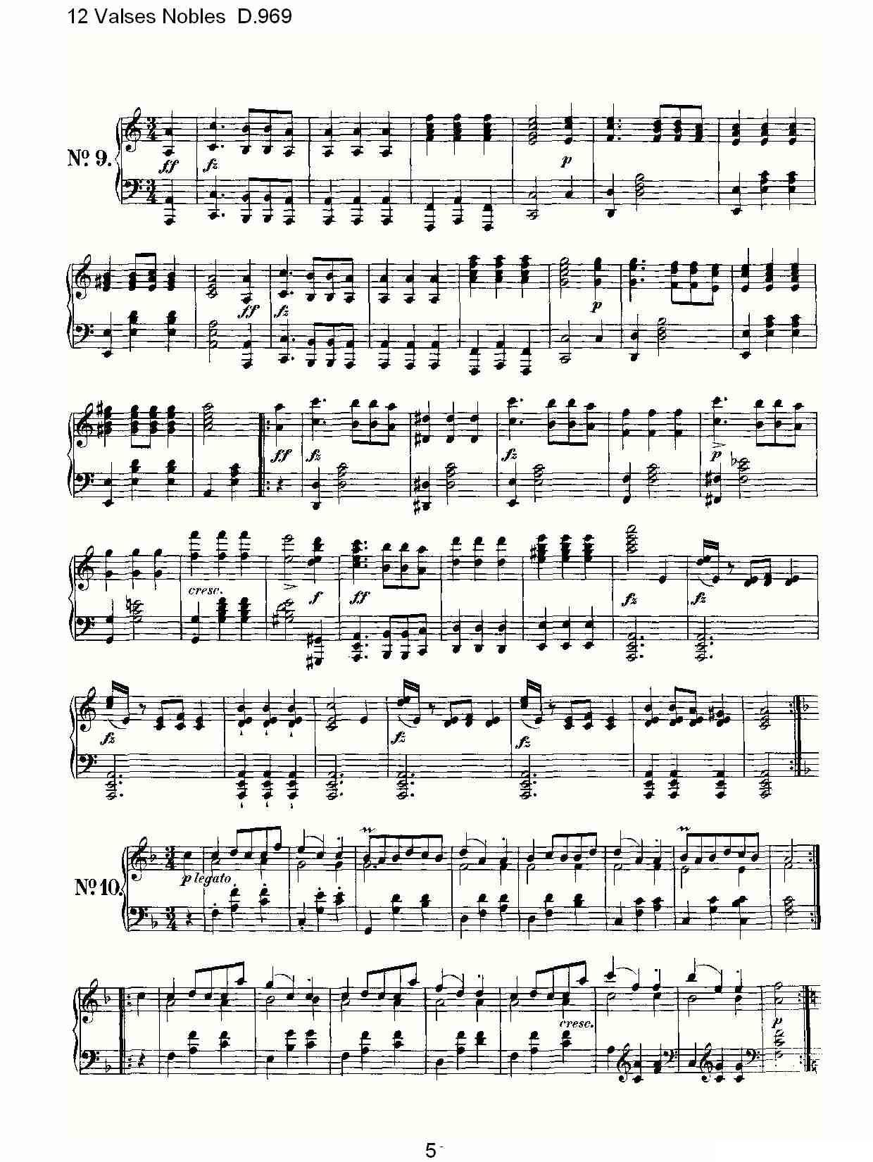 12 Valses Nobles D.969（12 贵族圆舞曲 D.969）钢琴曲谱（图5）