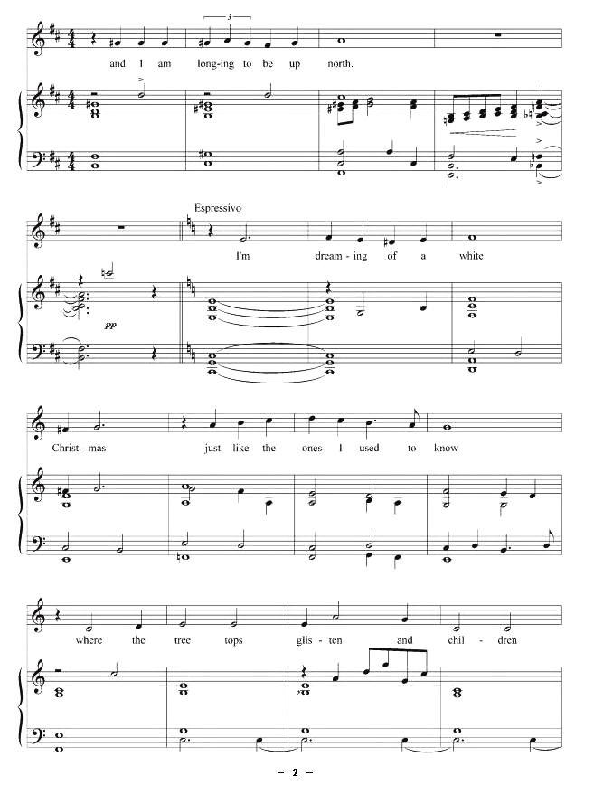 白色圣诞（正谱 [美]）钢琴曲谱（图2）