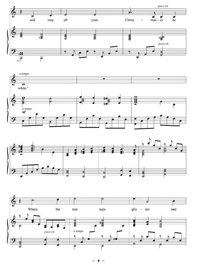 白色圣诞（正谱 [美]）钢琴曲谱（图4）