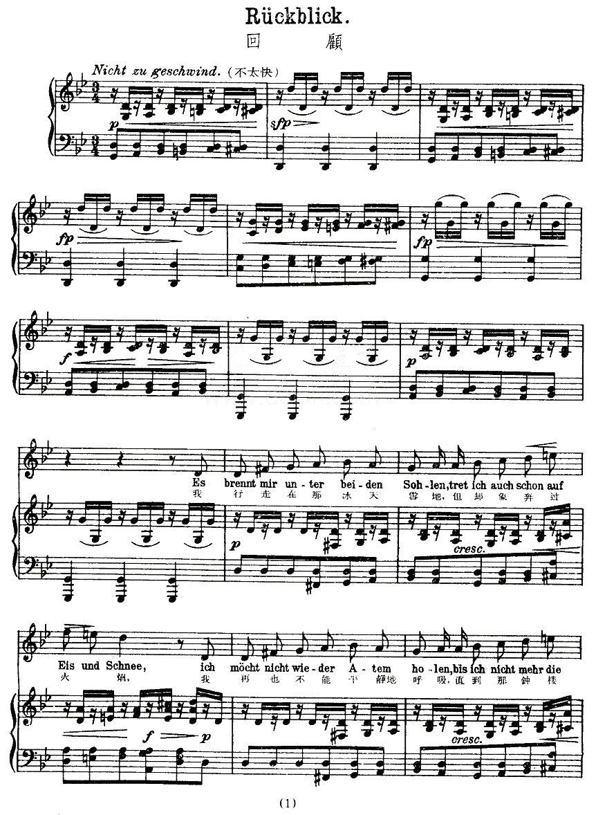回顾（中外文对照版、正谱 [奥]）钢琴曲谱（图1）