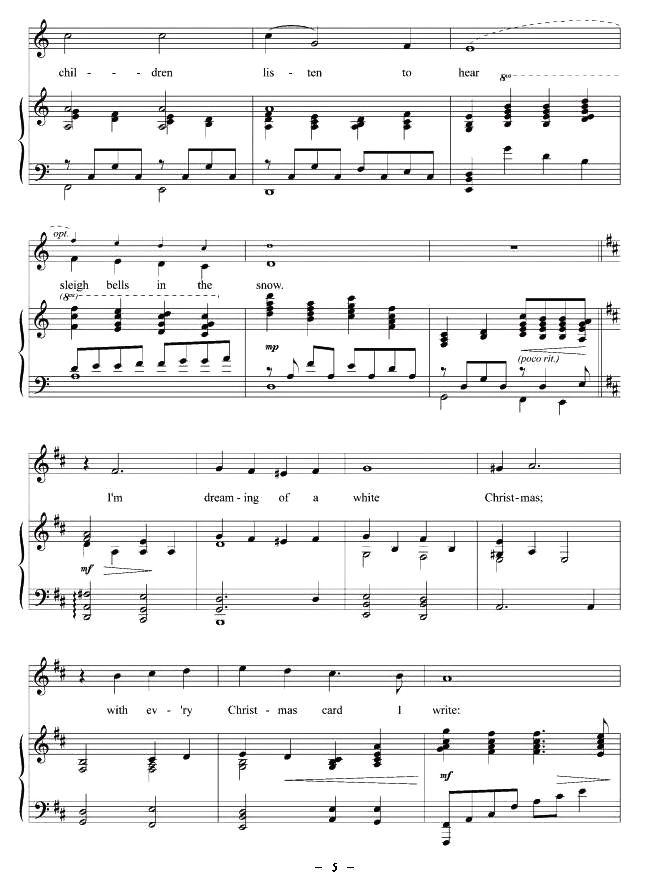 白色圣诞（正谱 [美]）钢琴曲谱（图5）