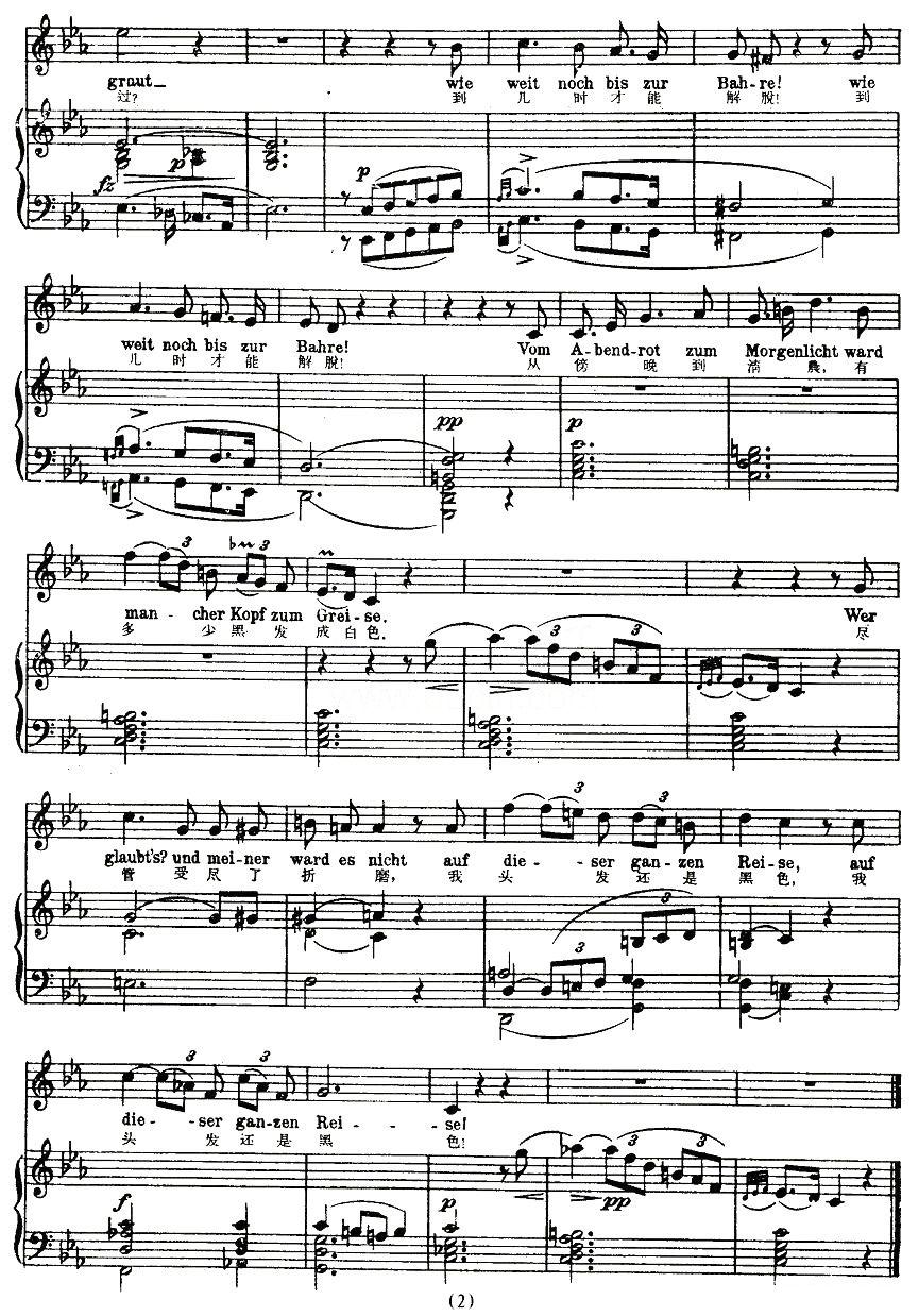 白发（中外文对照版、正谱 [奥]）钢琴曲谱（图2）
