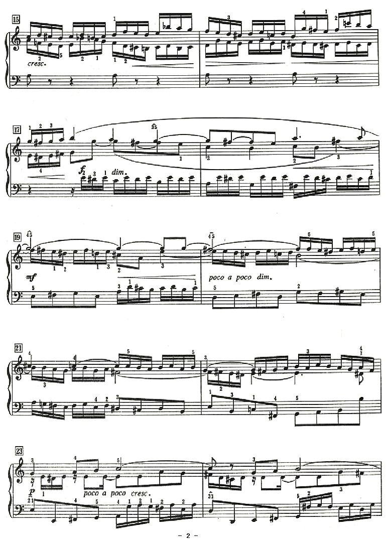 三声部赋格曲（C大调 [二]）钢琴曲谱（图2）