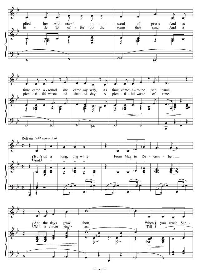 九月之歌（正谱 [美]）钢琴曲谱（图2）