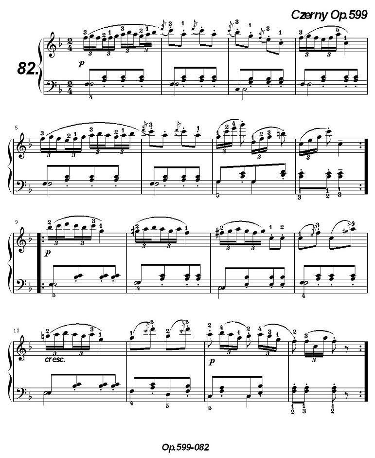 《车尔尼练习曲》OP.599之081-090钢琴曲谱（图2）