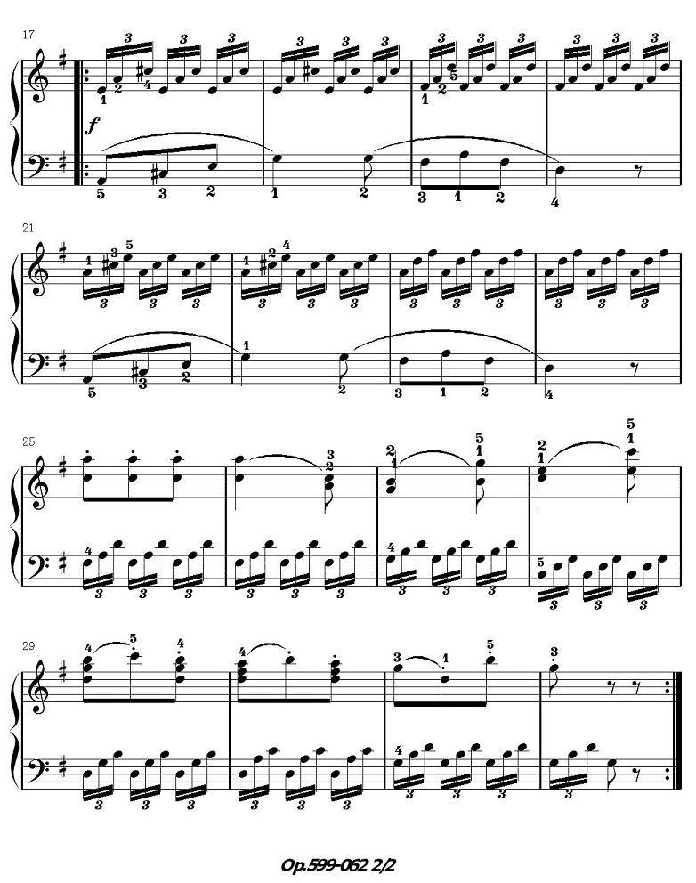 《车尔尼练习曲》OP.599之061-070钢琴曲谱（图4）