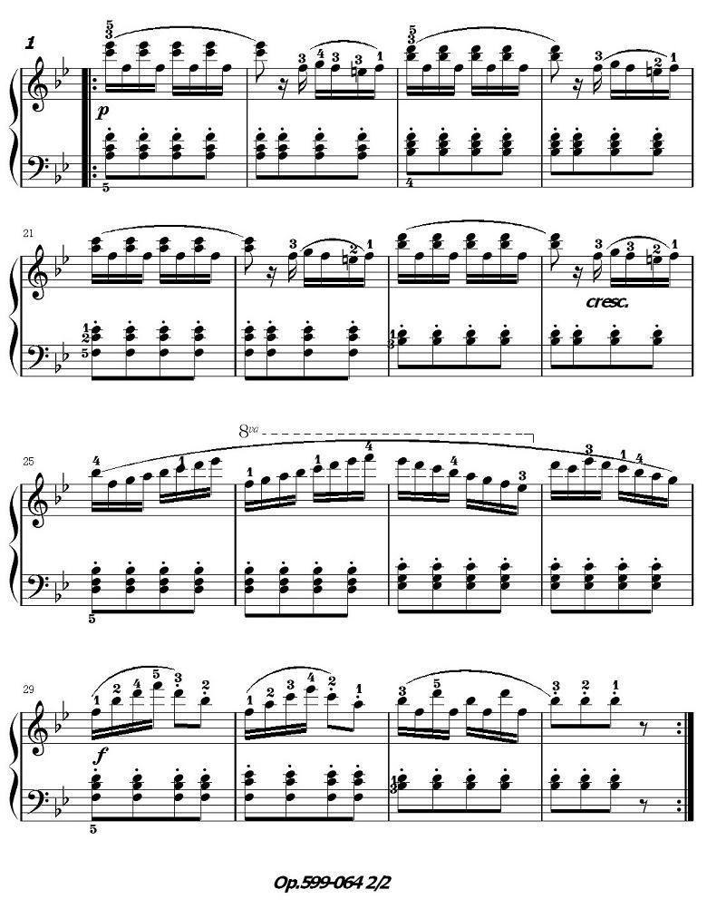 《车尔尼练习曲》OP.599之061-070钢琴曲谱（图7）
