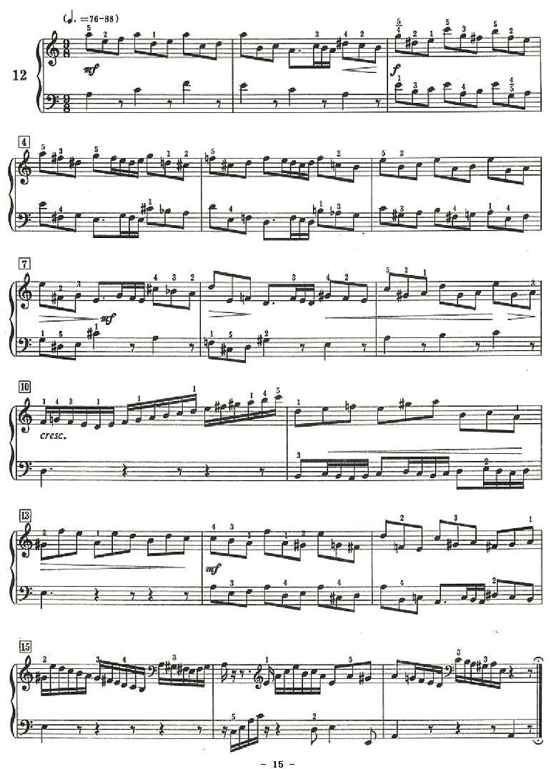 十二首小前奏曲（为初学者而作的练习曲）钢琴曲谱（图15）