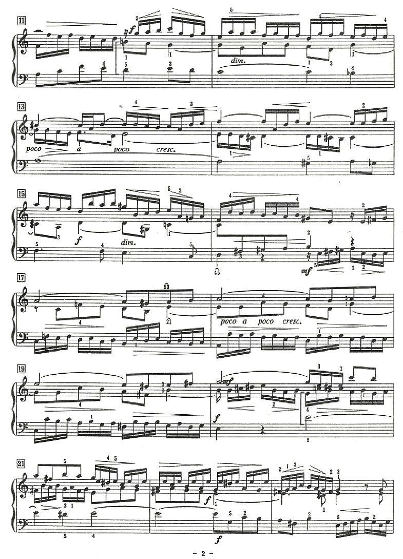 三声部赋格曲（C大调 [一]）钢琴曲谱（图2）
