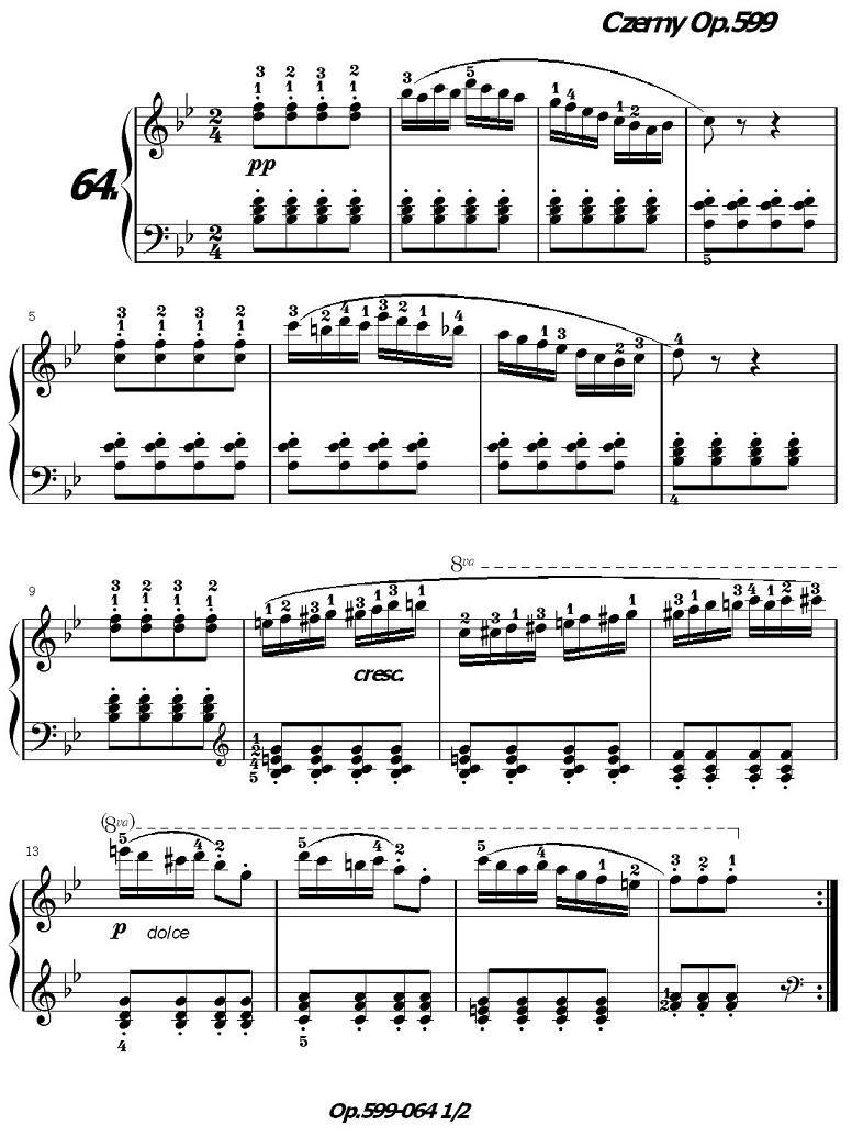 《车尔尼练习曲》OP.599之061-070钢琴曲谱（图6）