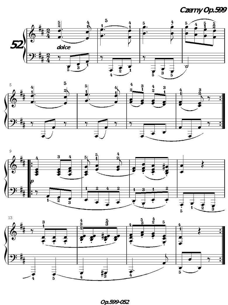 《车尔尼练习曲》OP.599之051-060钢琴曲谱（图2）