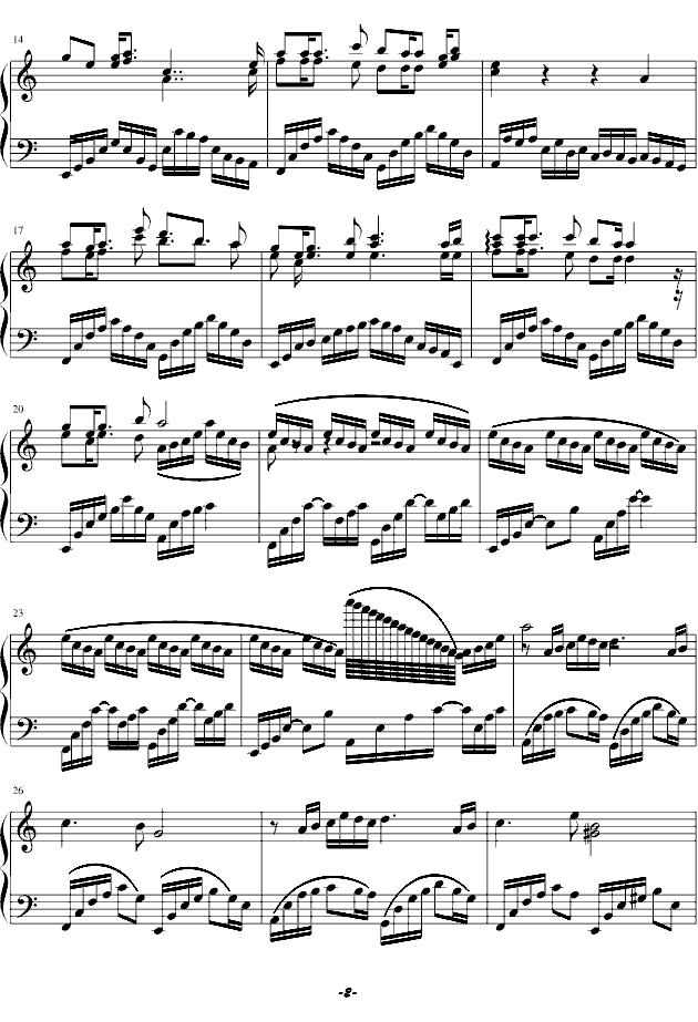 爱的供养（电视剧《宫》主题曲）钢琴曲谱（图2）