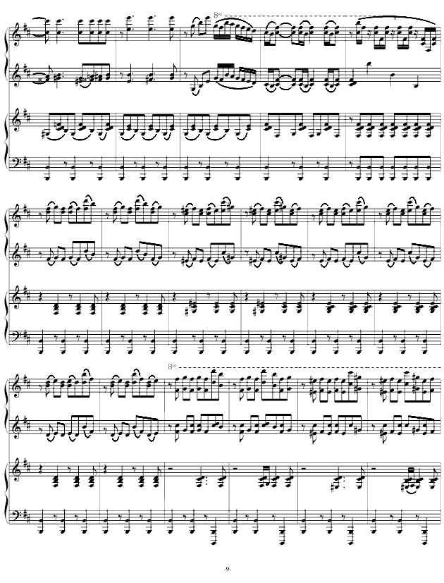 自由探戈（四手联弹）钢琴曲谱（图9）
