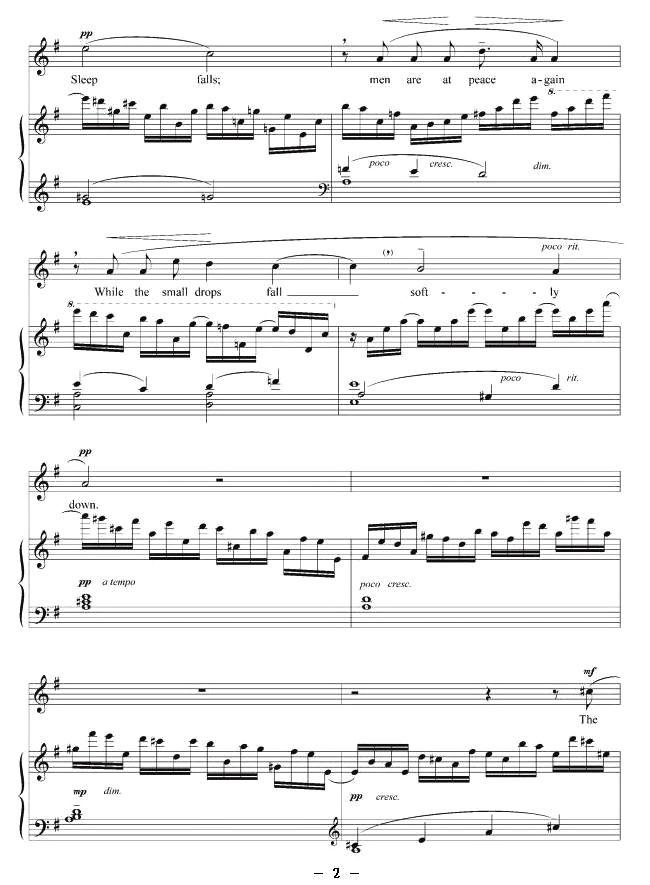 雨中的钟声（正谱 [美]）钢琴曲谱（图2）