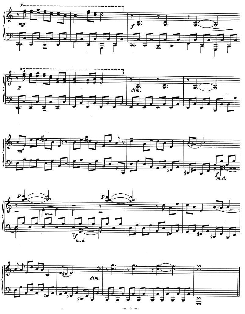 庙会组曲：四、笙舞钢琴曲谱（图3）