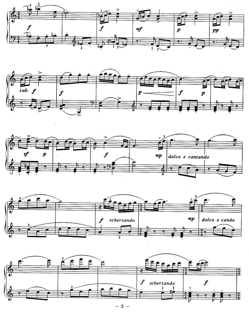 第二小奏鸣曲钢琴曲谱（图2）