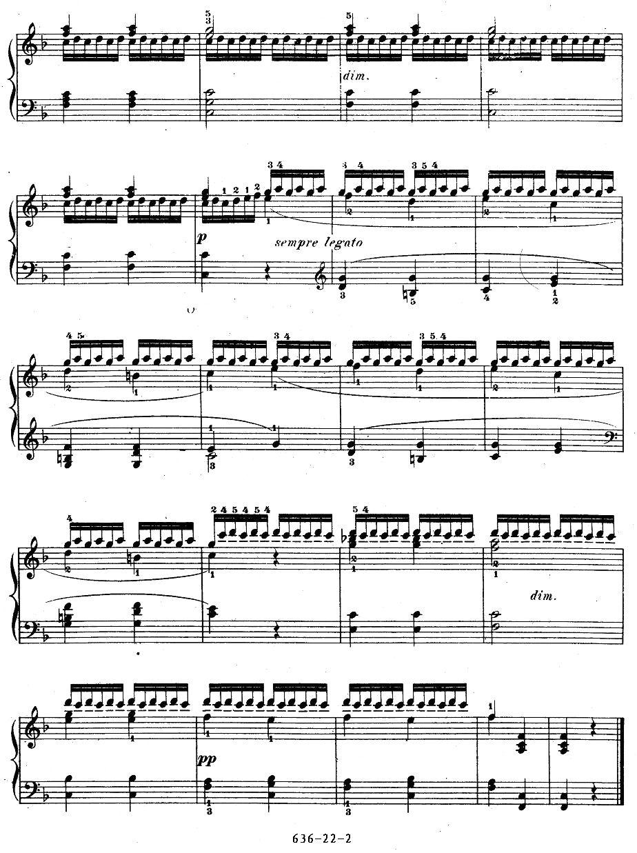 《车尔尼钢琴手指灵巧初步练习曲》OP.636-22钢琴曲谱（图2）