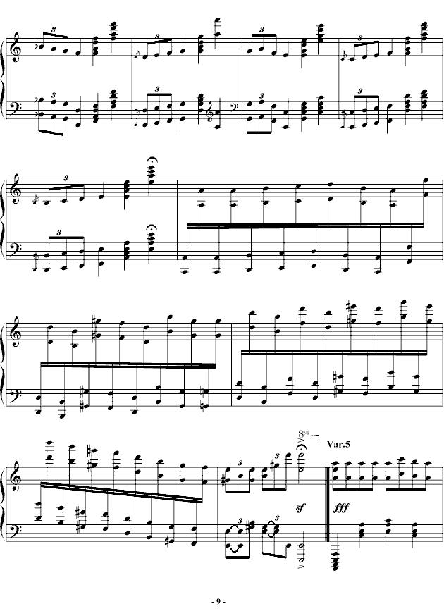 帕格尼尼飞絮曲钢琴曲谱（图9）
