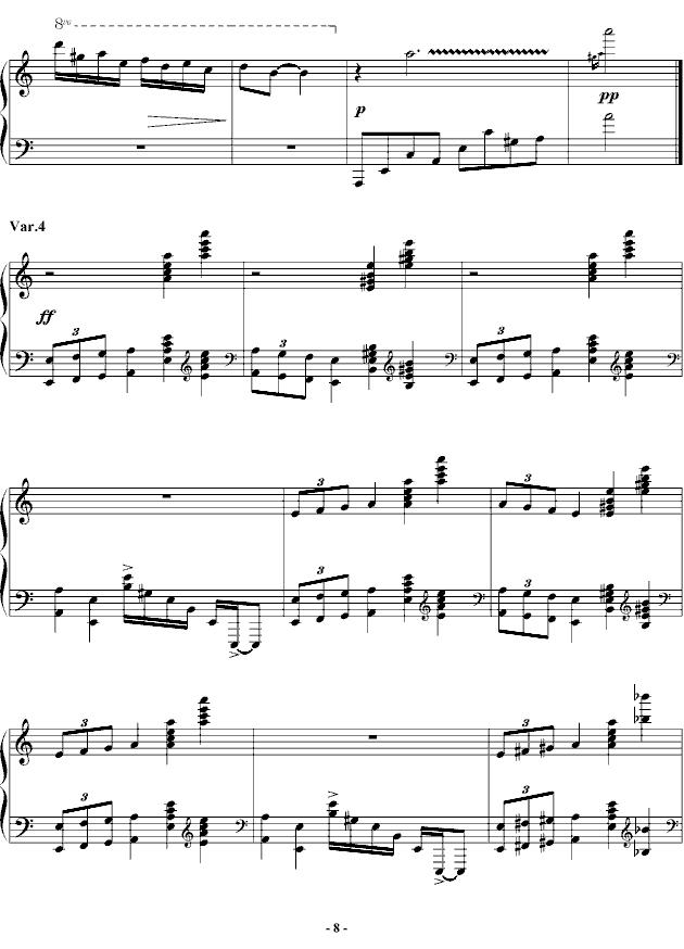 帕格尼尼飞絮曲钢琴曲谱（图8）