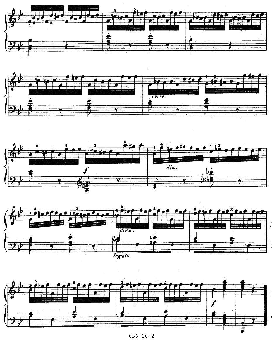 《车尔尼钢琴手指灵巧初步练习曲》OP.636-10钢琴曲谱（图2）