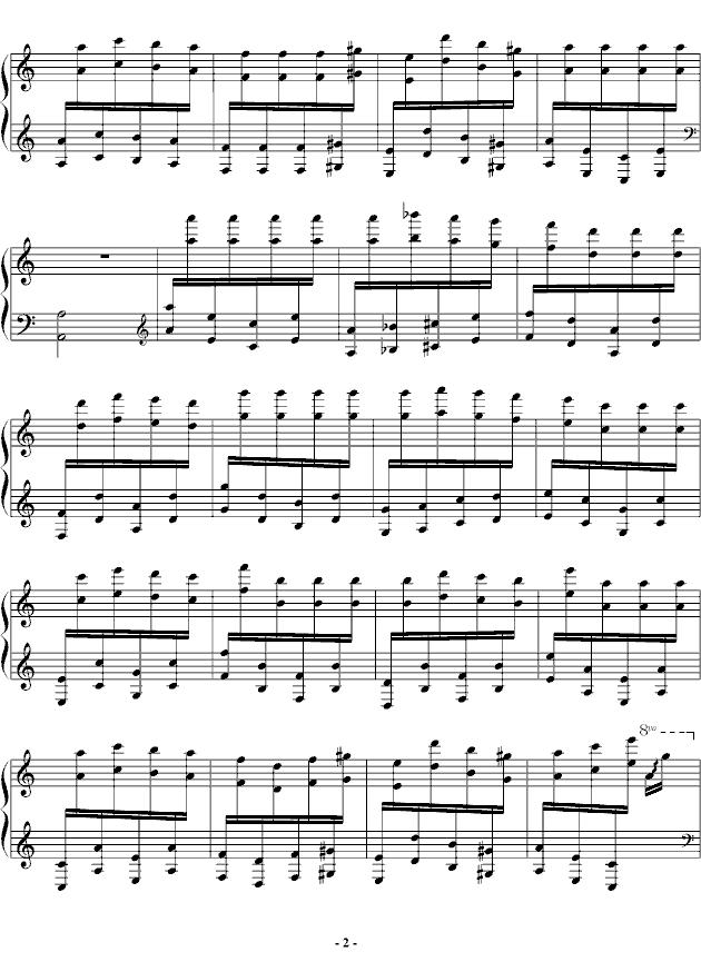 帕格尼尼飞絮曲钢琴曲谱（图2）