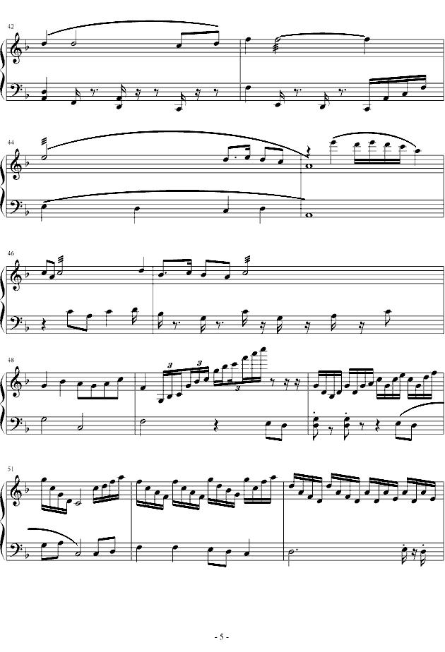 葬花吟钢琴曲谱（图5）