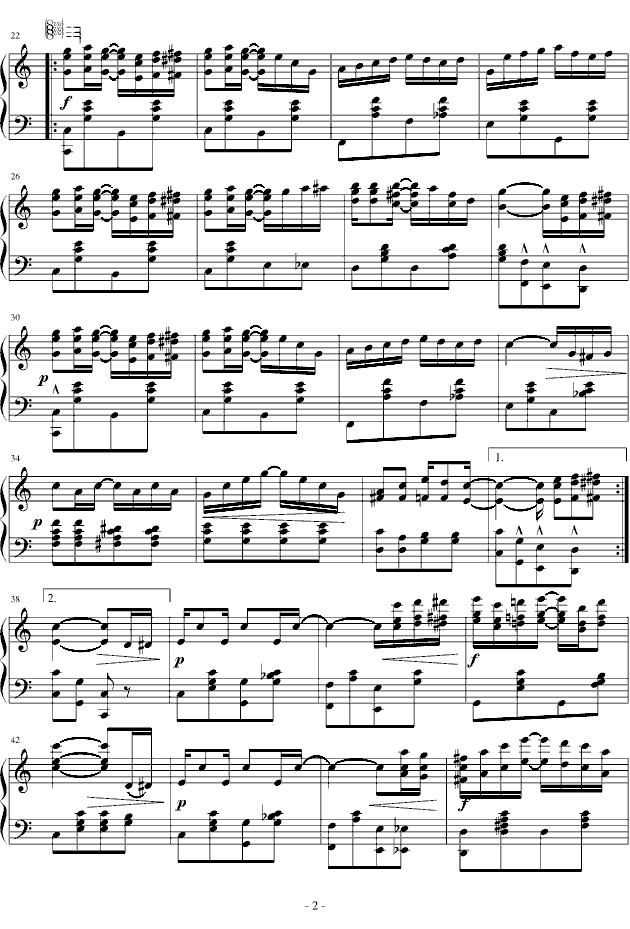 演艺人钢琴曲谱（图2）