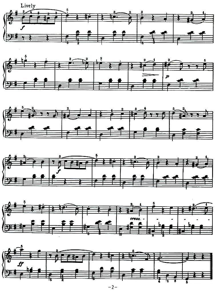 快乐的寡妇圆舞曲钢琴曲谱（图2）
