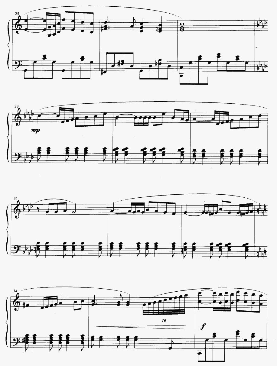 伊人（美国电影《诺丁山》主题曲）钢琴曲谱（图3）